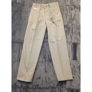 Lee Double Pleat Wrinkle Free Khaki Pant Men Size 29x30 Relaxed Seat Tapered Leg